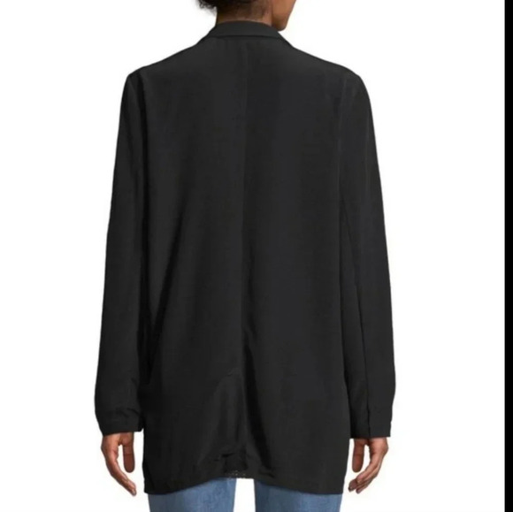 NWT Eileen Fisher Black Notch Collar Long Jacket S - Picture 6 of 9